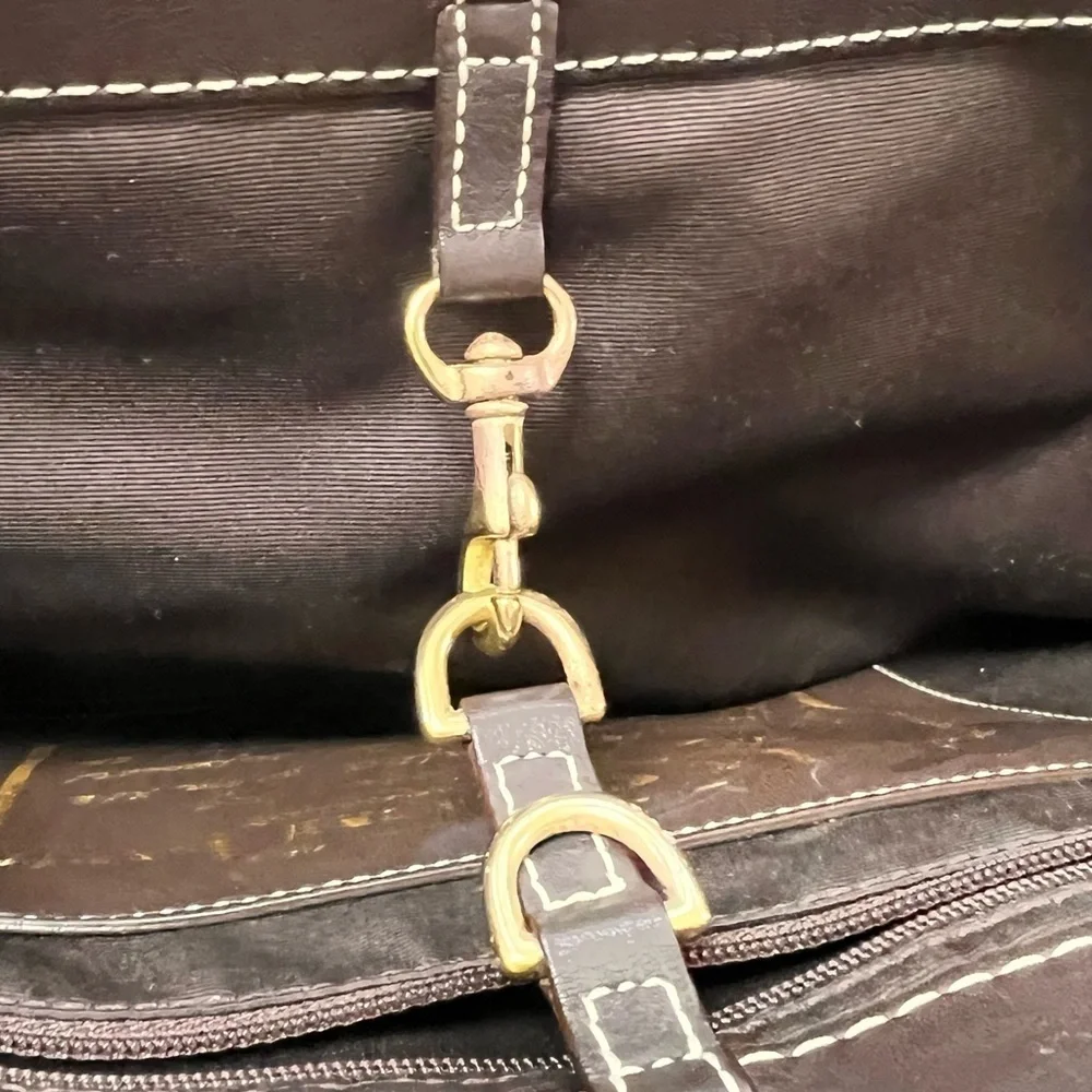Coach Signature Stripe Tote Classic Brown and Tan C Monogram Jacquard Purse